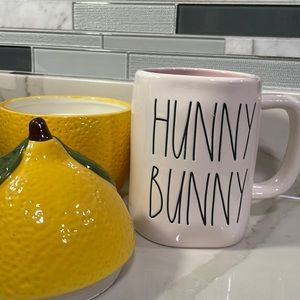 RAE DUNN HUNNY BUNNY PINK MUG.